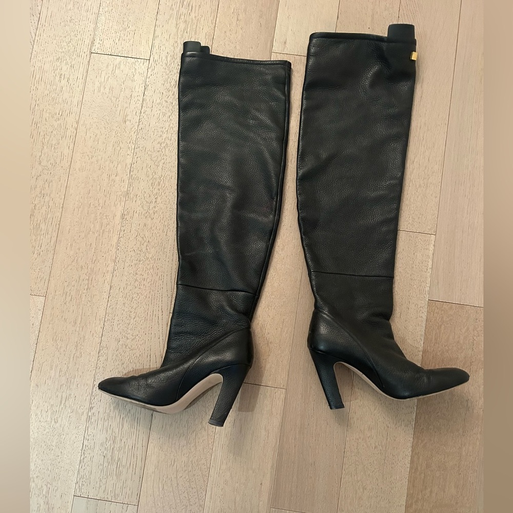Stuart Weitzman over the knee leather boots.